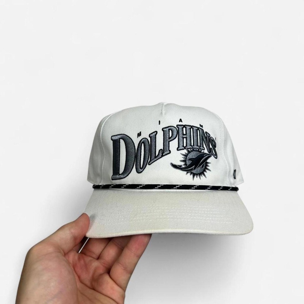 Vintage style 47 Miami Dolphins white wave cord SnapBack nfl hat